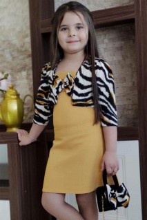 Girl's Zebra Bolero Celebrity Bow and Bag Mustard Dress 100327998