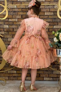 Girl Floral Princess Salmon Dress 100344667