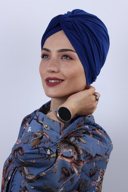 Woman Bonnet & Turban - Dolama Bone Sax Blue 100285250 - Turkey