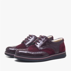 Hidra Patent Leather Suede Lace-up College Shoes 100278728