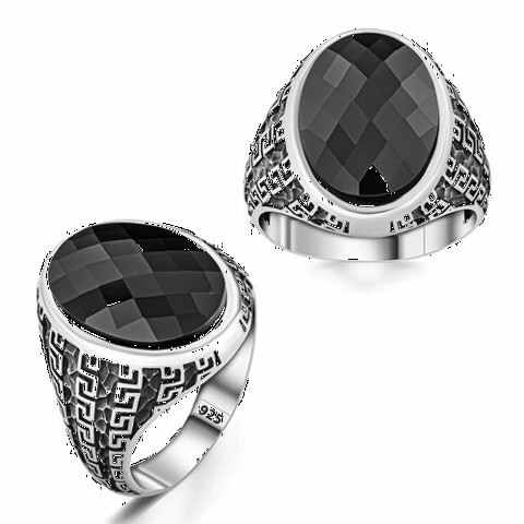 Zircon Stone Rings - خاتم فضة من الزيركون بتصميم يوناني 100350280 - Turkey