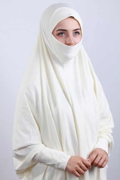 All occasions - 5XL Veiled Hijab Ecru 100285097 - Turkey