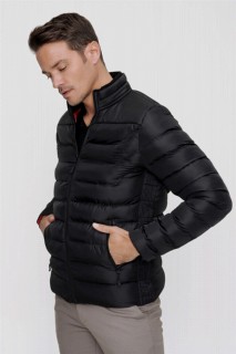 Men's Black Dayton Dynamic Fit Casual Fit Zippered Quilted Down Jacket 100352618