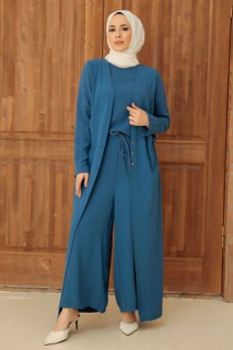 Outwear - İndigo Blue Hijab Overalls 100339214 - Turkey