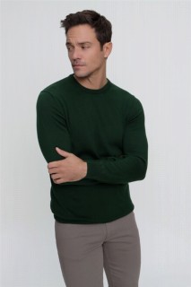 Men Khaki Dynamic Fit Basic Crew Neck Knitwear Sweater 100345144