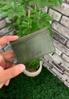 Wallet - Antique Green Leather Card Holder 100345850 - Turkey