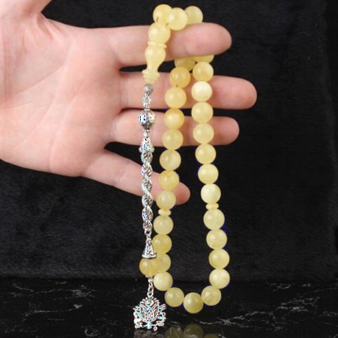 Original Amber Drop Rosary 925 Sterling Silver Tassel 100352198