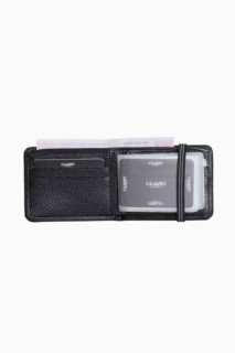 Elastic Sport Genuine Leather Black Wallet 100346301