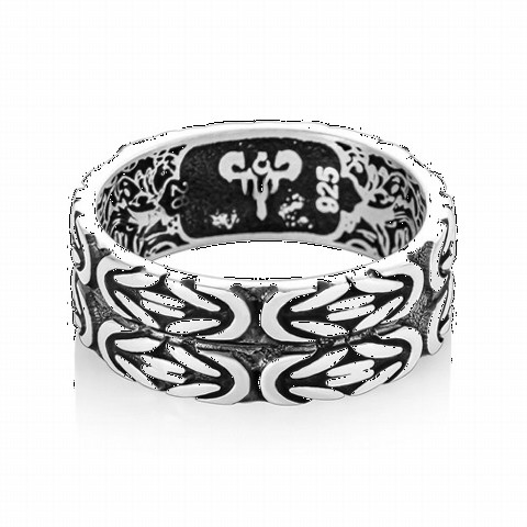 Double Row King Silver Ring 100349432