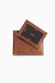 Wallet - محفظة رجالية جلدية أفقية من التبغ العتيقة مع حامل بطاقة مخفي 100346229 - Turkey