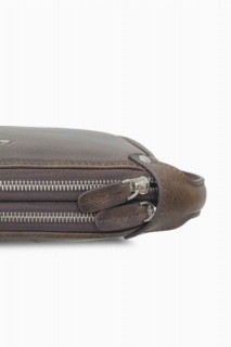 Guard Antique Brown Unisex Double Zippered Clutch Bag 100346203
