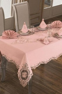 French Guipure Elite Table Cloth Set 18 Pieces Powder 100259632
