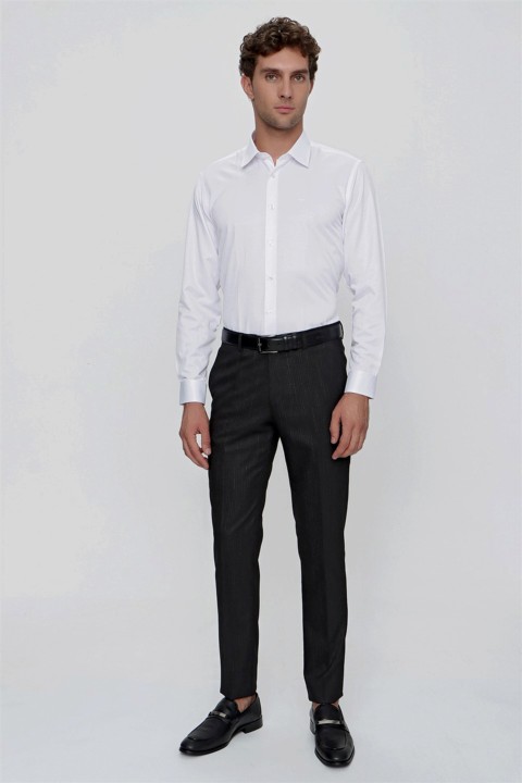 Men's White Juliet Jacquard Regular Fit Comfy Cut Shirt 100351033