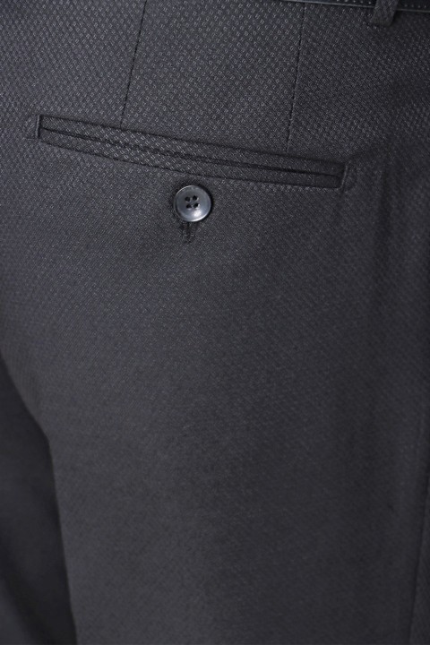 Men's Black Santos Classic Jacquard Slim Fit Slim Fit Fabric Trousers 100350837