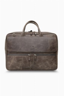 Men - Guard Antique Brown Mega Size Genuine Leather Briefcase With Laptop Entry 100346165 - Turkey