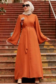 Outwear - Sunuff Colored Hijab Coat 100338917 - Turkey