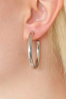 Earrings - Silver Color Ring Women's Earrings 100328075 - Turkey