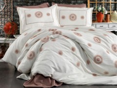Duvet Cover Sets - Ayla Cotton Satin Embroidered Double Duvet Cover Set 100344843 - Turkey