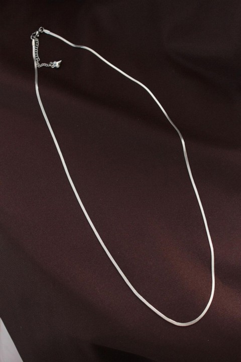 Steel Silver Color 60 cm Thin Italian Chain Necklace 100319689