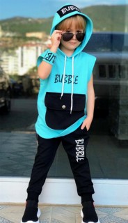 Boy Clothing - Boys Chain Bubble Blue Tracksuit 100326670 - Turkey
