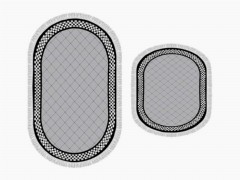 Home Product - 2-teiliges Badematten-Set mit ovalen Fransen Checker Grey 100260286 - Turkey