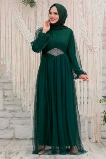 Evening & Party Dresses - فستان سهرة حجاب أخضر 100338290 - Turkey