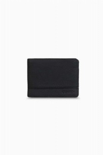 Wallet - Matte Black Leather Men's Wallet 100345191 - Turkey