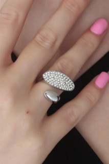 jewelry - Silver Color Zircon Stone Detail Women's Ring 100327635 - Turkey