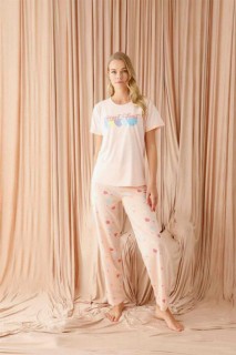 Pajamas - Women's Patterned Short Sleeve Pajamas Set 100325972 - Turkey