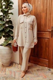 Cloth set - Robe tailleur hijab beige 100340867 - Turkey