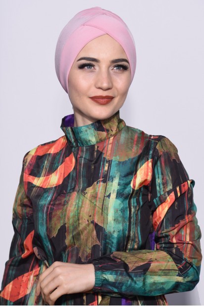 Woman Bonnet & Hijab - مسحوق غطاء حمام السباحة الوردي - Turkey