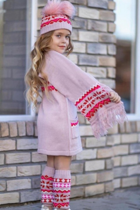 Girl's New Diva 4 Piece Pink Knitwear Dress 100327095