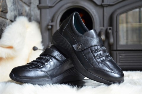 Sneakers & Sports - SHOEFLEX COMFORT - BLACK - WOMEN'S SHOES,Leather Shoes 100325135 - Turkey