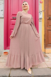Daily Dress - Dusty Rose Hijab Dress 100339510 - Turkey
