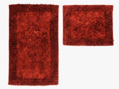 Bathroom - Damaks Towel 2 Pcs Bath Mat Red 100259624 - Turkey