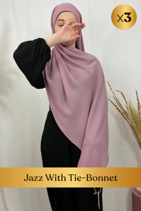 Woman Bonnet & Hijab - Jazz With Tie-Bonnet - 3 pcs in Box 100352662 - Turkey