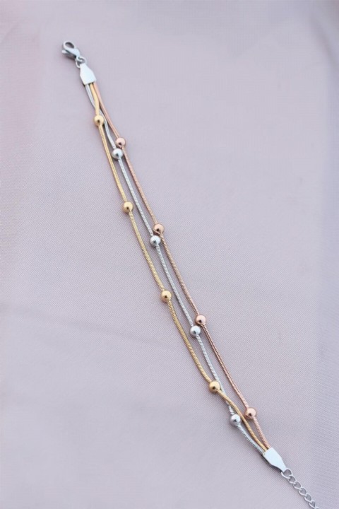 Tarnish Steel Silver Color Ball Chain Women's Bracelet 100326946