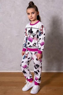 Tracksuits, Sweatshirts - Girls Vogue Purple White Tracksuit Suit 100328638 - Turkey