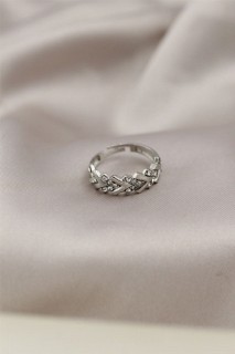 jewelry - Silver Color Metal Zircon Stone Women's Ring 100319514 - Turkey