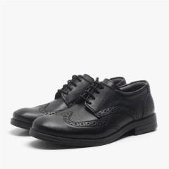 Titan Matte Black Lace Up Boy's School Shoes 100278733