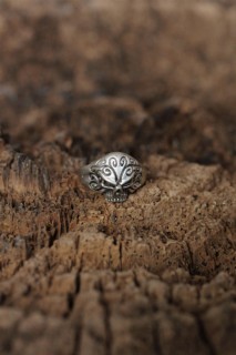 Silver Rings 925 - Adjustable Motif Skull Design Men's Ring 100319202 - Turkey