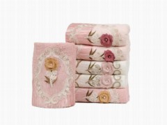 Home Product - 3D Appliqué Daffodil Cotton 3 Pcs Bath Towel 100329893 - Turkey