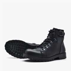 Griffon Black Genuine Leather Zipper Boots 100278605