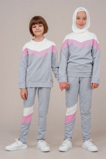 Lingerie & Pajamas - Young Girl Stripe Detailed Tracksuit Set 100352511 - Turkey