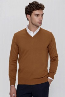 Men's Taba Basic Dynamic Fit Relaxed Cut V Neck Knitwear Sweater 100345151