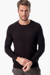 Mix - Men's Navy Blue Cycling Crew Neck Dynamic Fit Comfortable Cut Patterned Knitwear Sweater 100345085 - Turkey