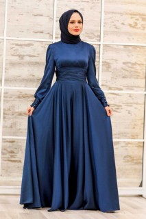 Evening & Party Dresses - فستان سهرة حجاب أزرق كحلي 100336497 - Turkey