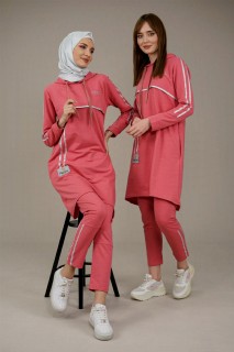 Lingerie & Pajamas - Women's Piping Detailed Tracksuit Set 100325914 - Turkey