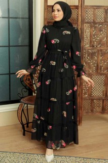 Clothes - Black Hijab Dress 100341694 - Turkey