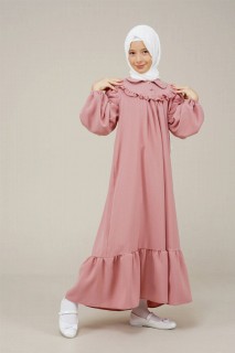 Daily Dress - فستان بناتي صغير بياقة قميص وأزرار لأسفل 100352535 - Turkey